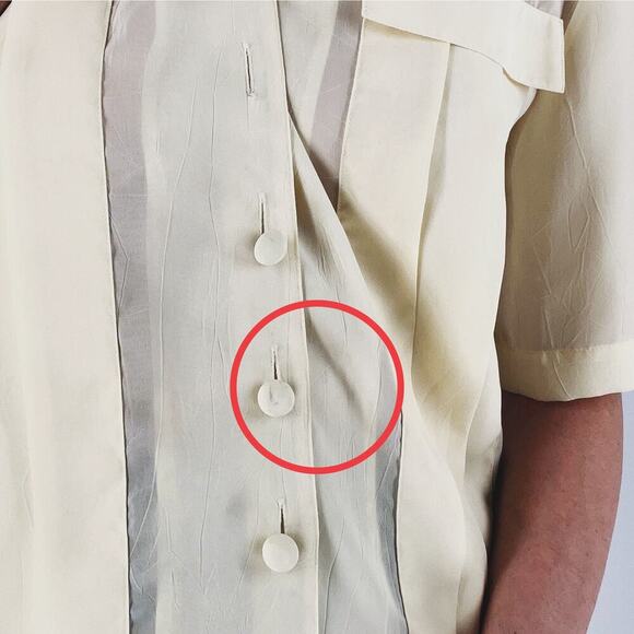 Vintage Rivista Pastel Yellow Button Down Blouse Size 8 - Picture 4 of 5